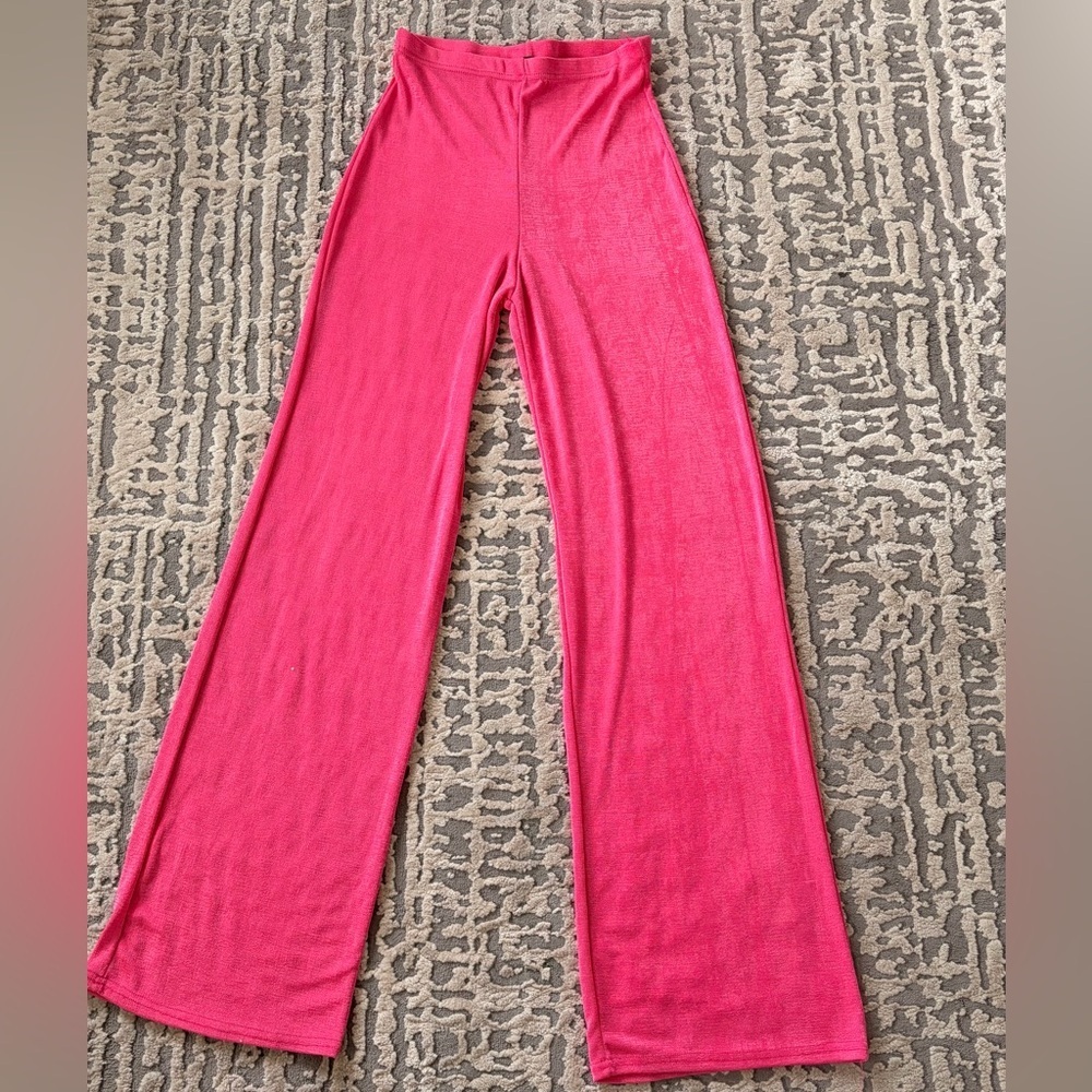 PrettyLittleThing Hot Pink Wide Leg Pants